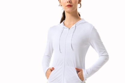Slim Fit Design High Stretch Full Zipper Sweat-wicking Sports Jacket for Women