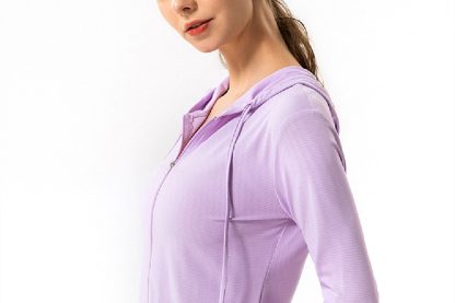 Slim Fit Design High Stretch Full Zipper Sweat-wicking Sports Jacket for Women - Image 5