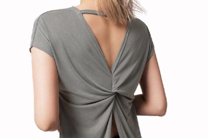 Women's Crew Neck Short Sleeve yoga Tee - Image 2