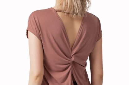 Women's Crew Neck Short Sleeve yoga Tee - Image 6