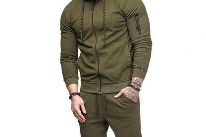 Custom men fleece tracksuit active wear set