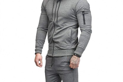 Custom men fleece tracksuit active wear set - Image 2