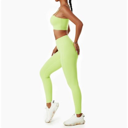 Custom Sexy Fitness Exercise Solid Color High Impact Yoga Sports Bra - Image 6