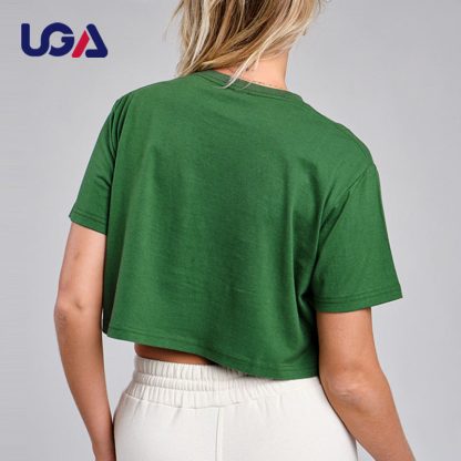 Women Short Body Crop Tops Oversize Blank Top Women Green Tees Cropped T shirts - Image 3