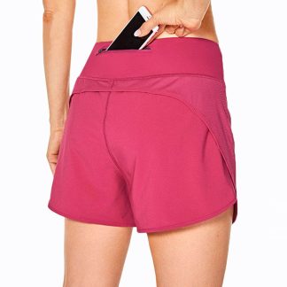 Womens Lightweight Quick-Dry Athletic Sports Running Workout Shorts with Zip Pocket