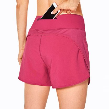 Womens Lightweight Quick-Dry Athletic Sports Running Workout Shorts with Zip Pocket