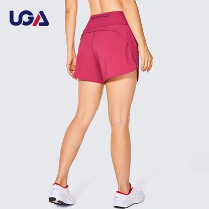 Womens Lightweight Quick-Dry Athletic Sports Running Workout Shorts with Zip Pocket - Image 3