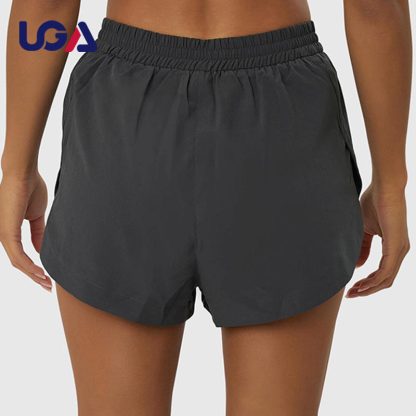OEM Liner 2 in 1 Drawstring Waist Running Women Athletic Fitness Sports Shorts - Image 5