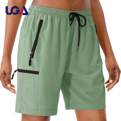 Wholesale Summer Outdoor Athletic Running Women Lounge Shorts Zipper Pocket Sports Gym Shorts - Image 6