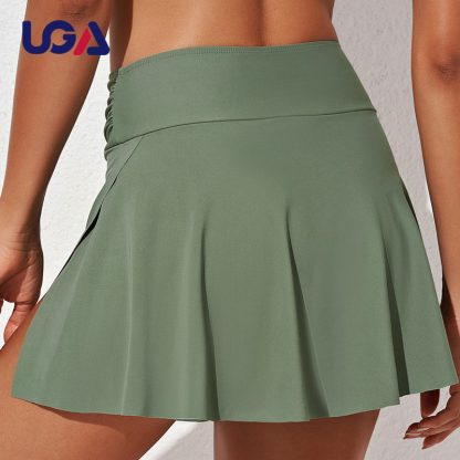 Oem Spring Summer Golf Skort Gym Fitness Swimming Skirt Women Nylon Yoga Tennis Dress - Image 3