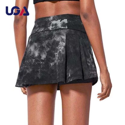 Active Ladies Pleated Skirts Running Golf Tie Dye Tennis Short Skorts with Pocket - Image 2
