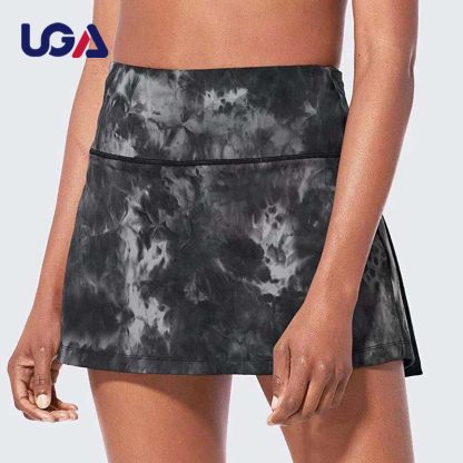 Active Ladies Pleated Skirts Running Golf Tie Dye Tennis Short Skorts with Pocket - Image 3