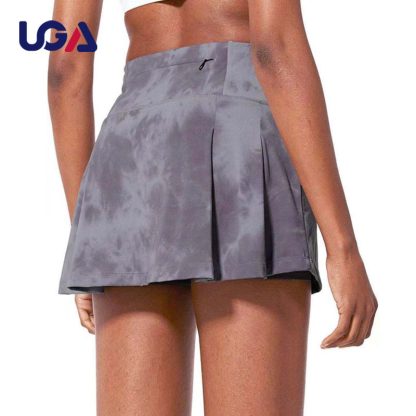 Active Ladies Pleated Skirts Running Golf Tie Dye Tennis Short Skorts with Pocket - Image 5