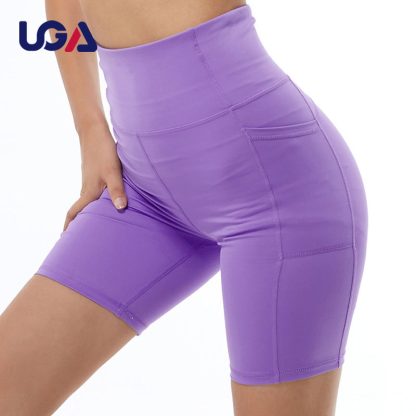Custom Logo Sport Shorts Women High Waist Compression Workout Running Scrunch Butt Fitness Yoga Legging - Image 4