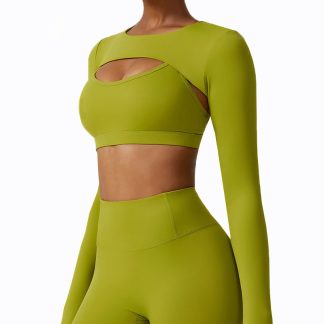 High Quality 3pcs Sports Wear Women Lady Long Sleeve Tops Sports Bra YogaLeggings Set