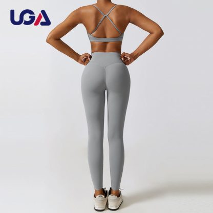 High Quality 3pcs Sports Wear Women Lady Long Sleeve Tops Sports Bra YogaLeggings Set - Image 5
