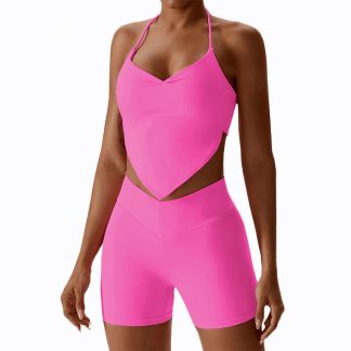 High Waist Beauty Back Sportswear Gym Fitness Sexy Quick Drying Sports Suit Women Yoga Set