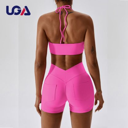 High Waist Beauty Back Sportswear Gym Fitness Sexy Quick Drying Sports Suit Women Yoga Set - Image 2