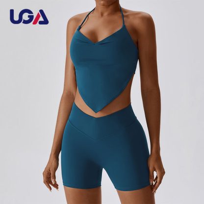High Waist Beauty Back Sportswear Gym Fitness Sexy Quick Drying Sports Suit Women Yoga Set - Image 3