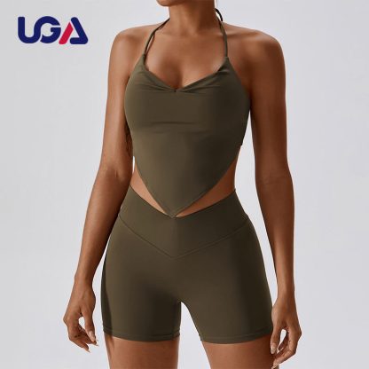High Waist Beauty Back Sportswear Gym Fitness Sexy Quick Drying Sports Suit Women Yoga Set - Image 4
