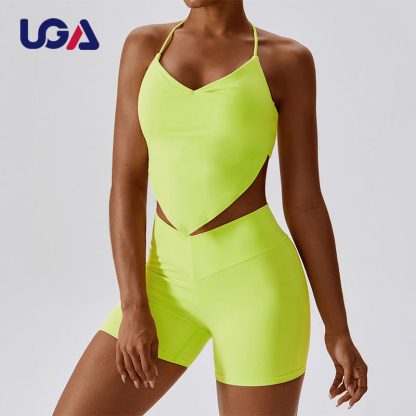 High Waist Beauty Back Sportswear Gym Fitness Sexy Quick Drying Sports Suit Women Yoga Set - Image 5