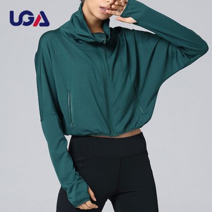 Custom Logo Sportswear Workout Quick Dry Women Full Zip Sports Shirts Zipper Fitness Gym Tops Yoga Jacket - Image 2