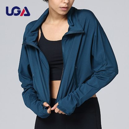 Custom Logo Sportswear Workout Quick Dry Women Full Zip Sports Shirts Zipper Fitness Gym Tops Yoga Jacket - Image 4