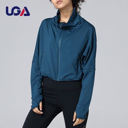 Custom Logo Sportswear Workout Quick Dry Women Full Zip Sports Shirts Zipper Fitness Gym Tops Yoga Jacket - Image 5