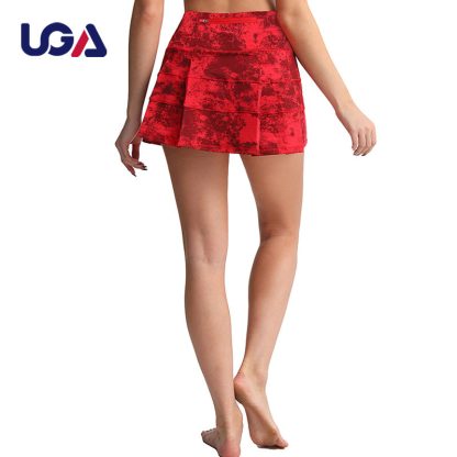 Women Casual Athletic Sportswear Running Short Elastic Double Layer Fashion Tennis Dress With Phone Pocket - Image 4