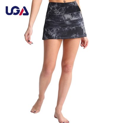 Women Casual Athletic Sportswear Running Short Elastic Double Layer Fashion Tennis Dress With Phone Pocket - Image 5