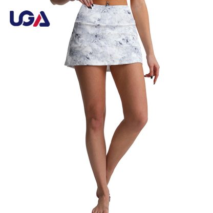 Women Casual Athletic Sportswear Running Short Elastic Double Layer Fashion Tennis Dress With Phone Pocket - Image 6