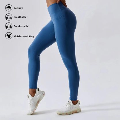 Workout Gym Legging Solid Yoga Pants Women Scrunch Butt Lift Workout Tight Fitness Yoga Leggings - Image 3