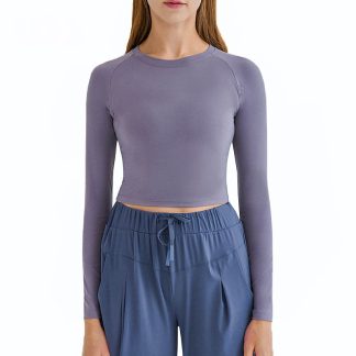 Workout Training Compression Gym Women Sport Long Sleeves Crop Top