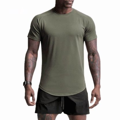Gym Workout Fast Dry Custom Logo Men Slim Fit Mesh T Shirt Activewear Running Sports T Shirts