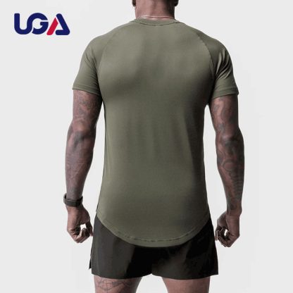 Gym Workout Fast Dry Custom Logo Men Slim Fit Mesh T Shirt Activewear Running Sports T Shirts - Image 2