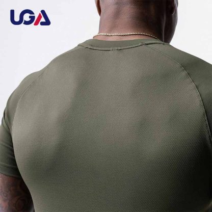 Gym Workout Fast Dry Custom Logo Men Slim Fit Mesh T Shirt Activewear Running Sports T Shirts - Image 3