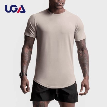 Gym Workout Fast Dry Custom Logo Men Slim Fit Mesh T Shirt Activewear Running Sports T Shirts - Image 4