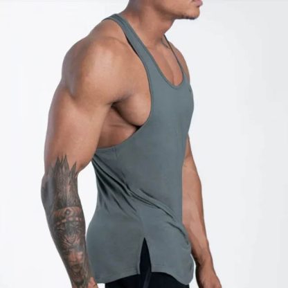Anti-bacteria Quick Dry Plus Size Mens Muscle Vests Custom Running Singlet Men Gym Tank Top - Image 2