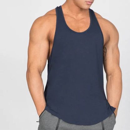 Anti-bacteria Quick Dry Plus Size Mens Muscle Vests Custom Running Singlet Men Gym Tank Top - Image 4