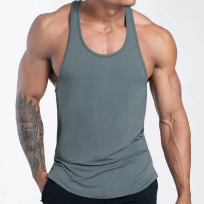 Anti-bacteria Quick Dry Plus Size Mens Muscle Vests Custom Running Singlet Men Gym Tank Top - Image 5