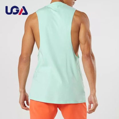 Custom Mens fitness Tank Tops Gym Breathable Gyms Running Tank Top - Image 2
