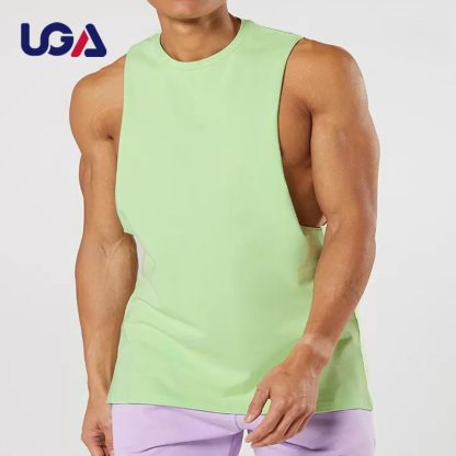 Custom Mens fitness Tank Tops Gym Breathable Gyms Running Tank Top - Image 3