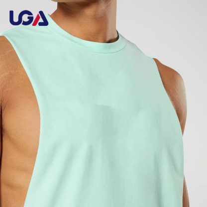 Custom Mens fitness Tank Tops Gym Breathable Gyms Running Tank Top - Image 5
