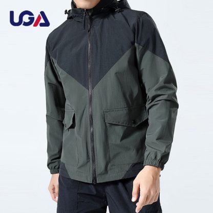 Wholesale Men Gym Sport Jacket Winter Workout Fitness Windbreaker Hoodie Jacket Coat With Zipper - Image 2