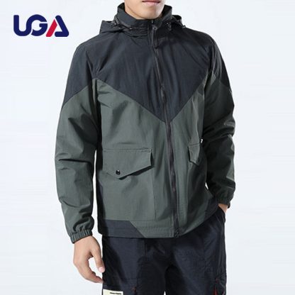 Wholesale Men Gym Sport Jacket Winter Workout Fitness Windbreaker Hoodie Jacket Coat With Zipper - Image 4
