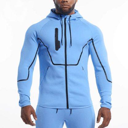 Fashion Design Men Gym Custom Full Zipper Fitness Jacket Mid-weight Blank Hoodie Jacket