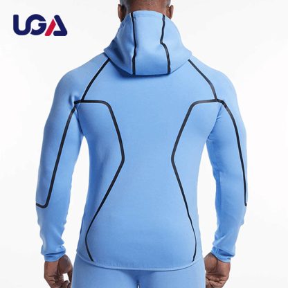 Fashion Design Men Gym Custom Full Zipper Fitness Jacket Mid-weight Blank Hoodie Jacket - Image 3