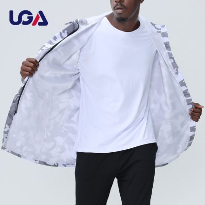 Fitness Activewear Wholesale Custom Logo Men Gym Jacket Zip Up Camo Jackets for Workout - Image 3
