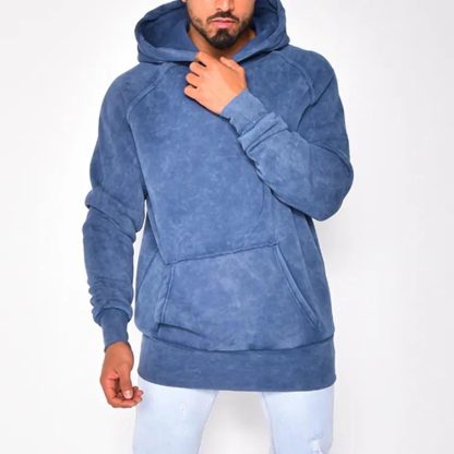 Wholesale High Street 100% Cotton Vintage Oversized Blank Acid Wash Men Hoodie - Image 2