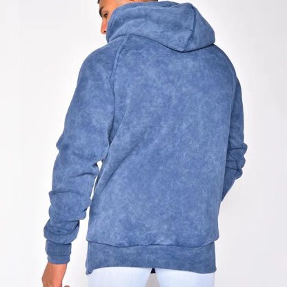 Wholesale High Street 100% Cotton Vintage Oversized Blank Acid Wash Men Hoodie - Image 4